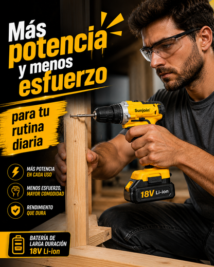 🔥 PROMO - Taladro inalámbrico con kit completo + 1 batería gratis.